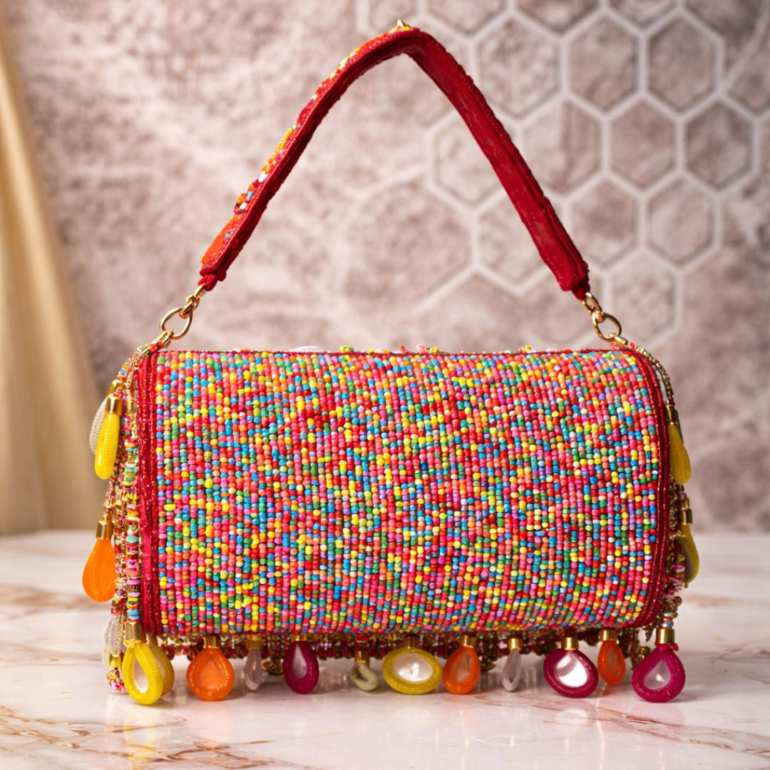Handcrafted Floral Bridal Clutch