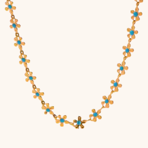 Marla Gold Plated Flower Chain Necklace