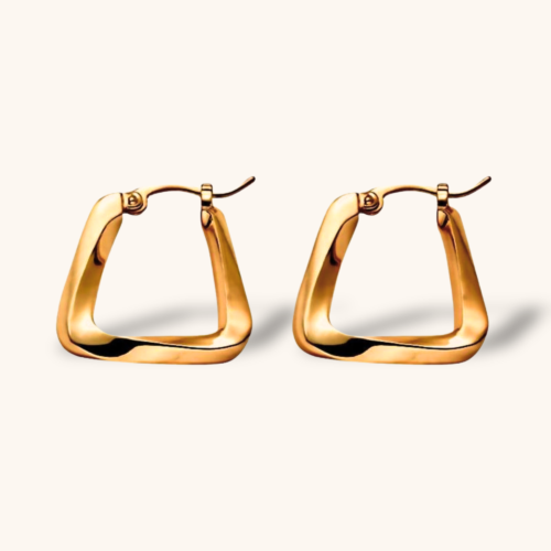Gold Plated Square Hoop Earrings