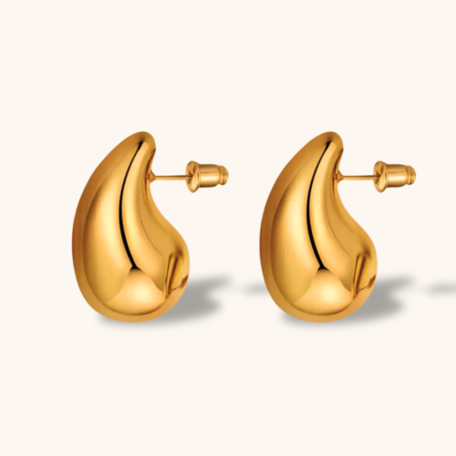 Gold Plated Luxe Water Drop Earrings