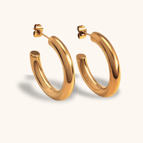 Gold Plated Small C Shaped Hoop Earrings
