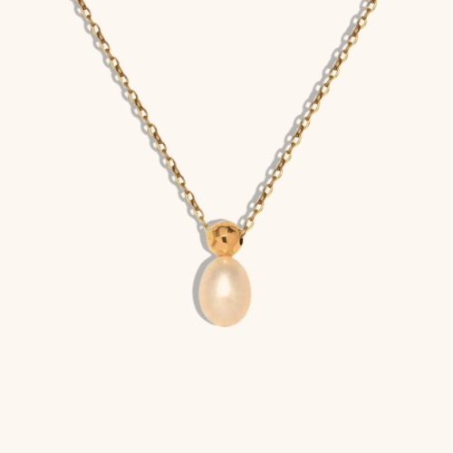 Gold Plated Perfume Pearl Ball Necklace