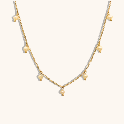 Gold Plated Pear Charm Necklace