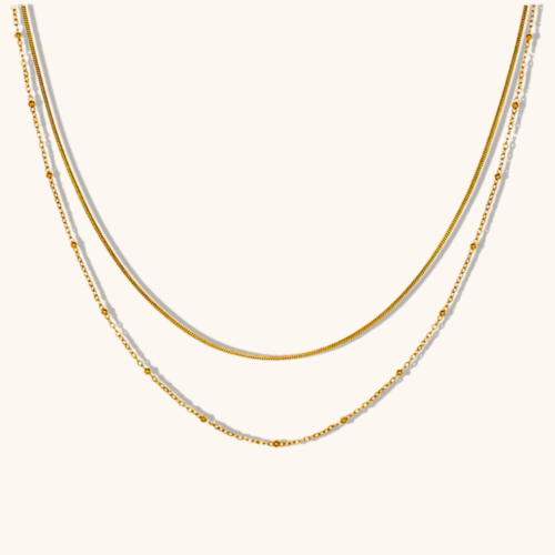 Gold Plated Double Layer Necklace