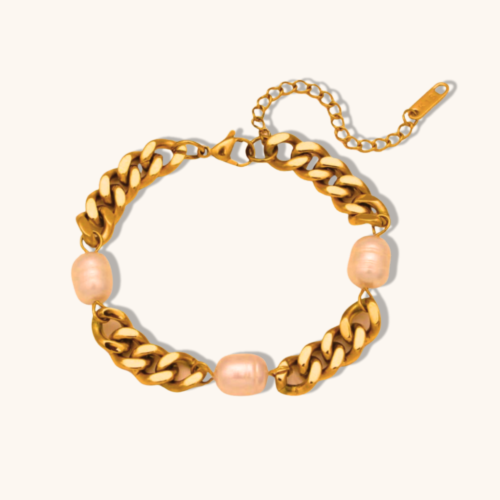 Gold Plated Isla Luxe Pearl Bracelet