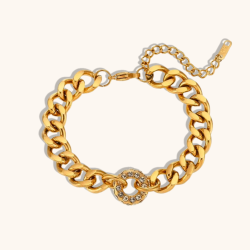 Gold Plated Adalee Cuban Link Bracelet