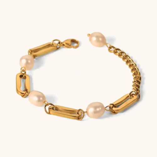 Gold Plated Leah Pearl Bracelet