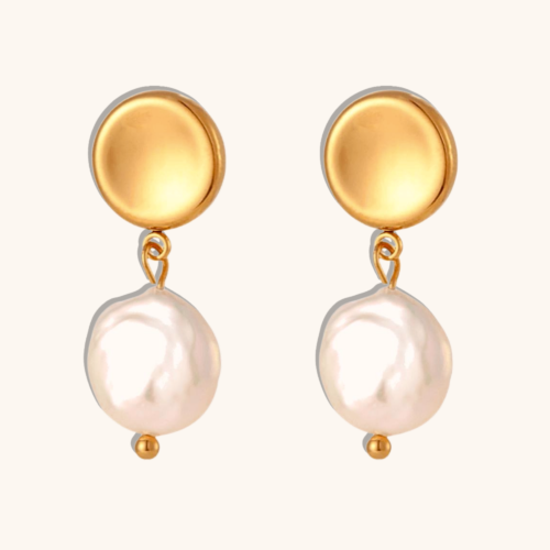 Avery Pearl Drop 18K Gold Plated Earring
