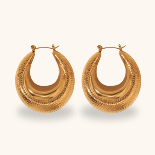 Lillian 18K Gold Plated Hoop Earring