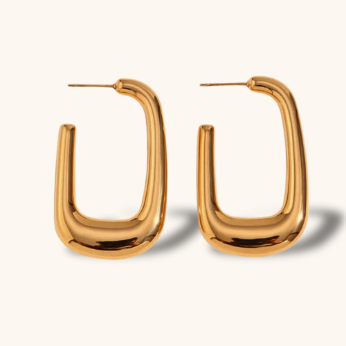 Everly 18K Gold Plated Square Hoop Earring
