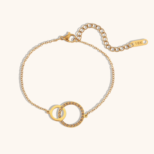 Sarah 18K Gold Plated Double Loop Bracelet