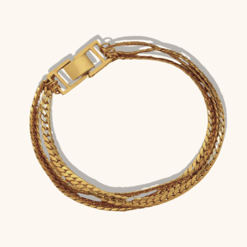 River 18K Gold Plated Layer Bracelet