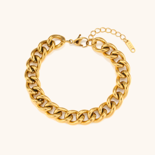 Olive 18K Gold Plated Cuban Link Bracelet