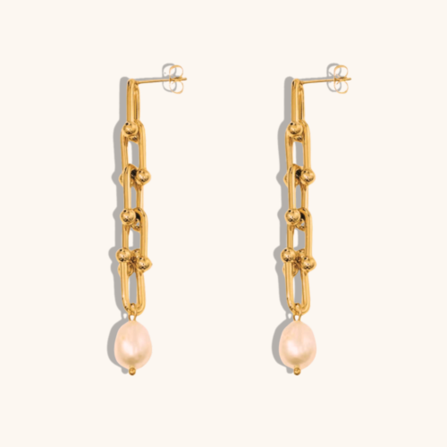 Nia 18K Gold Plated Long Drop Earring