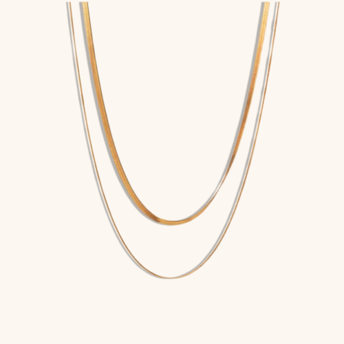 Hazel Gold Plated Double Layer Snake Chain