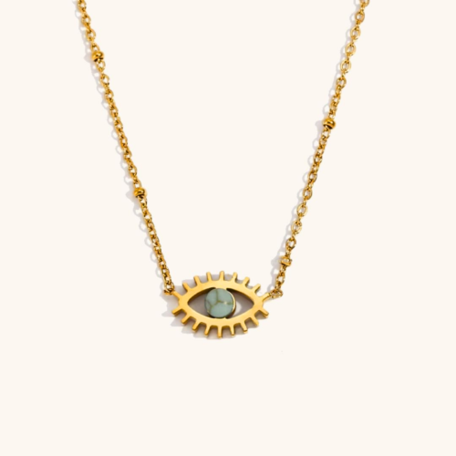 Evil Eye Pendant Gold Plated Chain