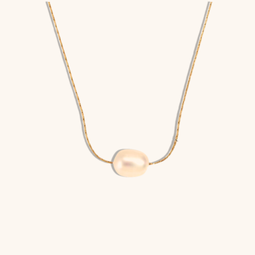 Hailey Gold Plated Single Pearl Chain