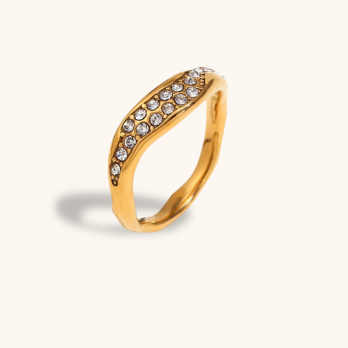 Wave 18K Gold Plated Ring