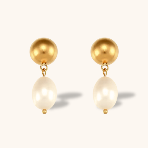 Glimmerra Gold-Plated Stainless-Steel Stud Earrings