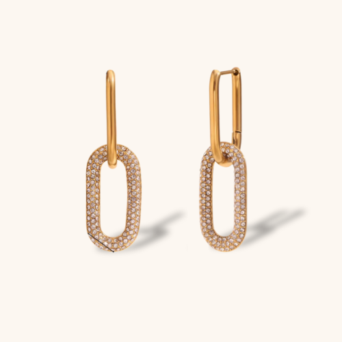 Luna 18K Gold Plated Paper Clip Drop Earrings