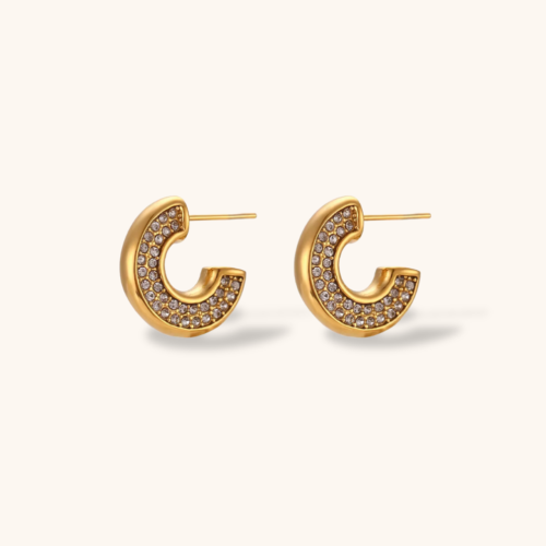 Saro Chunky 18K Gold Plated Hoop Earrings