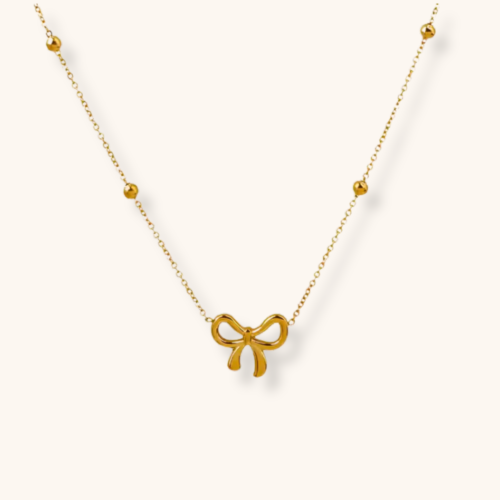 Petite Bow 18K Gold Plated Pendant Necklace