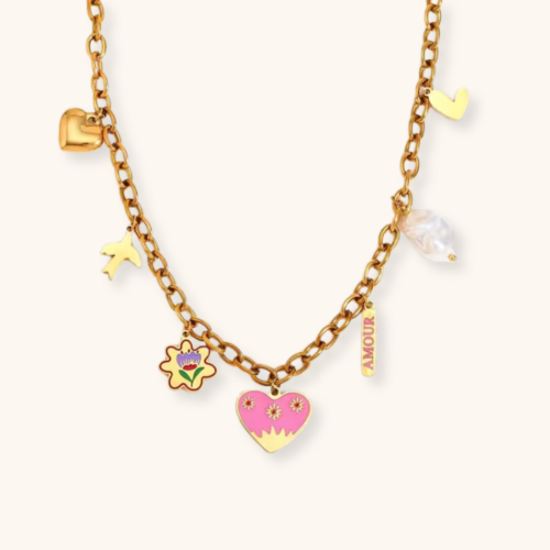 Zarba 18K Charming Gold Plated Charm Necklace