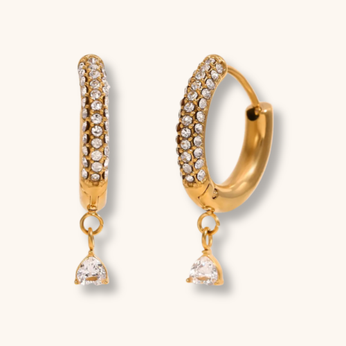 Radiant 18K Gold Plated Heart Huggie Earring
