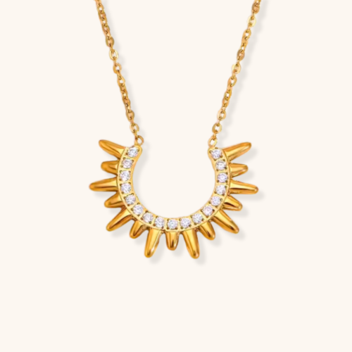 Sunburst 18K Gold-Plated Pendant Necklace