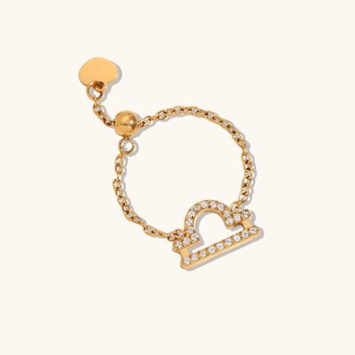Libra 18K Gold-Plated Zodiac Ring
