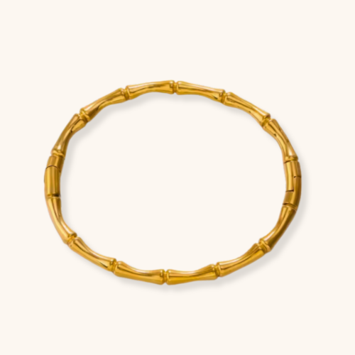 Bamboo Bangle 18K Gold Plated Bracelet